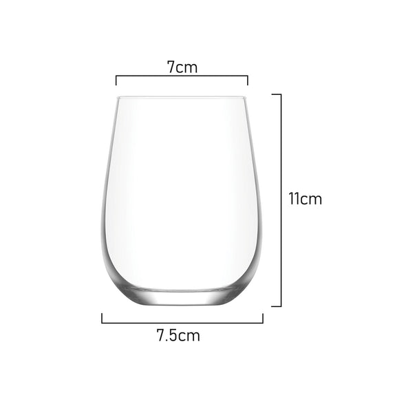 Measurements of LAV GAIA Stemless Wine Glass 475ml capacity