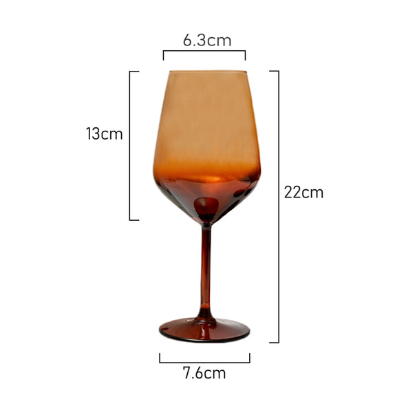 Measurement of Classica Art Craft Iconic Amber Red Wine Glass 490ml capacity