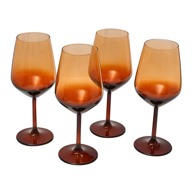 Classica Art Craft set of 4 Iconic Amber Red Wine Glass 490ml capacity