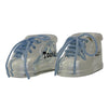 Silver plated First Tooth & Curl Box Baby Shoes with blue laces