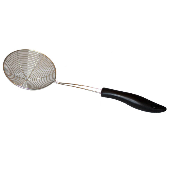 extra small stainless steel Spiral Skimmer with Black Handle 