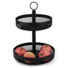 Classica Nero Mesh 2 Tier Basket with apples in the lower level