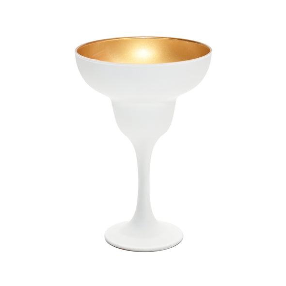 Art Craft Luna white and Gold Margarita Glass 305ml Capacity