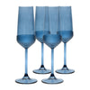 Art Craft Mia Matte Blue set of 4 Champagne Flute Glass 195ml capacity