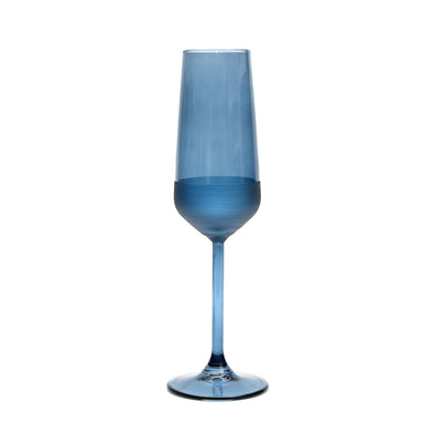 Art Craft Mia Matte Blue Champagne Flute Glass 195ml capacity