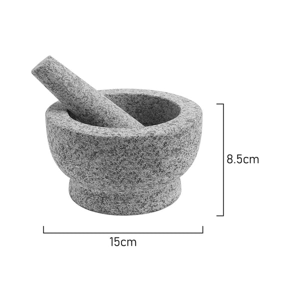 Mortar & Pestle <br> Solid Granite <br>Dimensions - 15 x 15 x 8.5cm