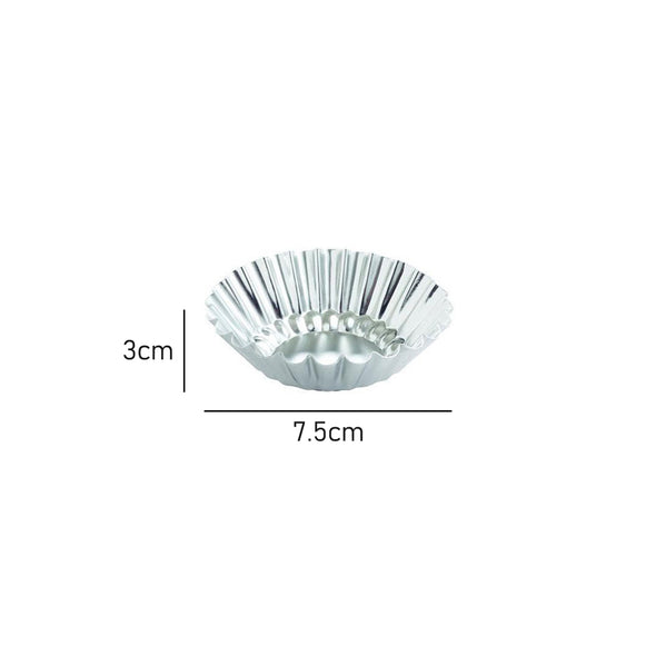 Round Mini Tin Tartlet Moulds <br>Set of 4 <br>Dimensions - 7.5cm