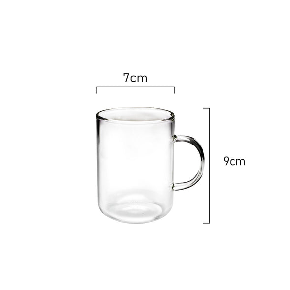 Measurement of Coffee Culture Coffee and tea mug & Saucer borocilicate glass 350ml