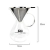 Measurements of Coffee culture borosilicate glass Pour Over Coffee Maker 600ml