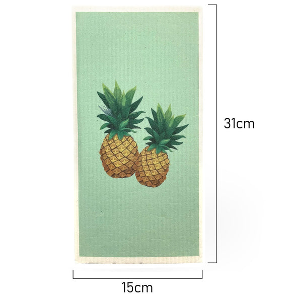 Measurements of Extra large Biodegradable Swedish Dish Cloth with Pineapple