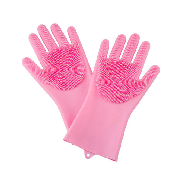 Furzone Pink Silicone Pet Grooming Gloves