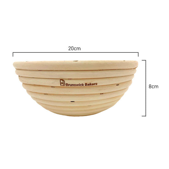 Measurement of Brunswisk bakers 20cm natural rattan Round Banneton 
