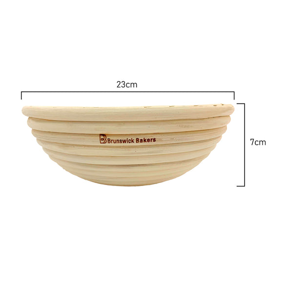Measurements of Brunswisk bakers 23cm natural rattan Round Banneton 