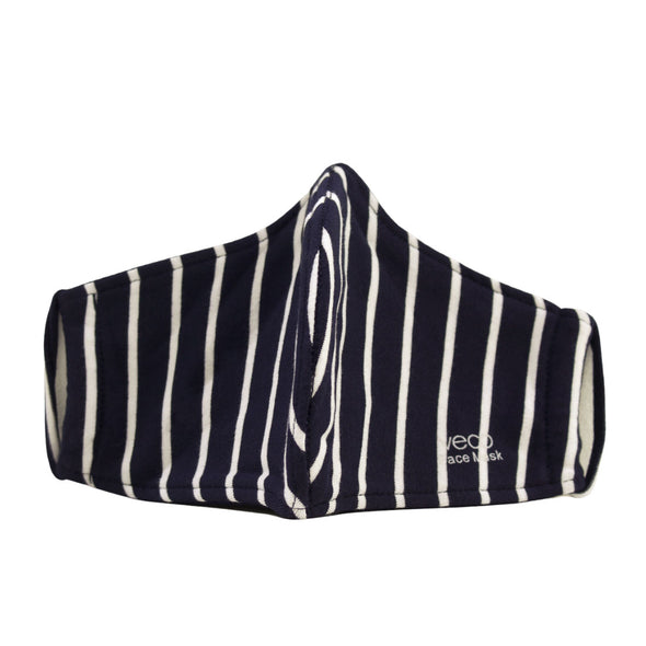 KIDS Washable Face Masks <br>3 layer Antimicrobial cloth fabric <br>Navy & White Stripe
