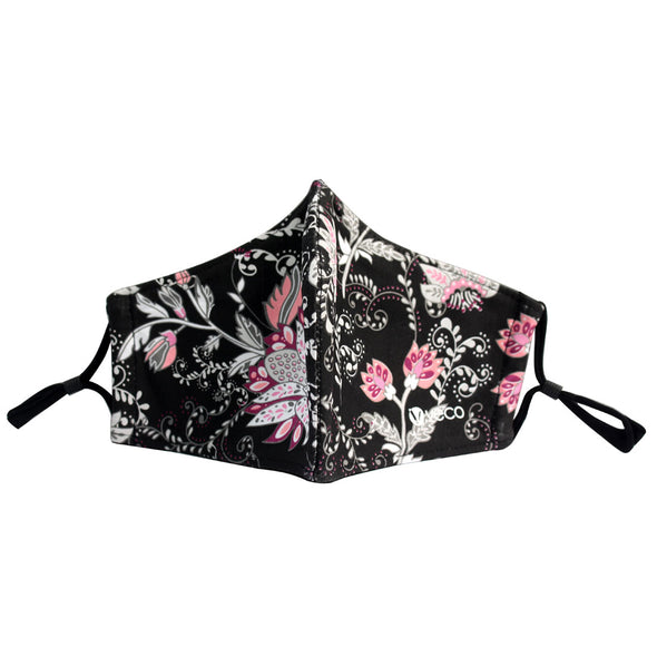 ADULT Washable Face Mask <br>3 layer Antimicrobial cloth fabric <br>Floral & Vine