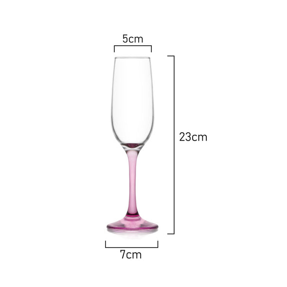 Art Craft Riley Coloured Champagne Flute <br>Set Of 6 <br>215ml