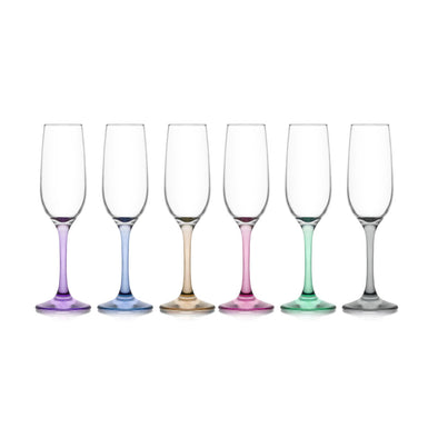 Art Craft Riley Coloured Champagne Flute <br>Set Of 6 <br>215ml