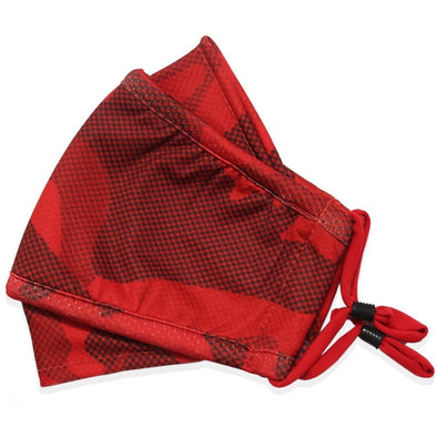 ADULT Washable Face Mask <br>3 layer ANTI-FOG & Antimicrobial cloth fabric <br>Red Camouflage