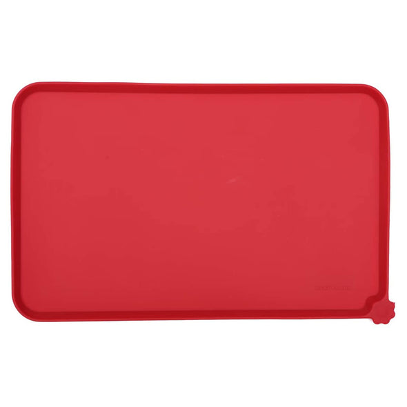 Furzone Small Red Silicone Waterproof Spillproof Pet Feeding Mat