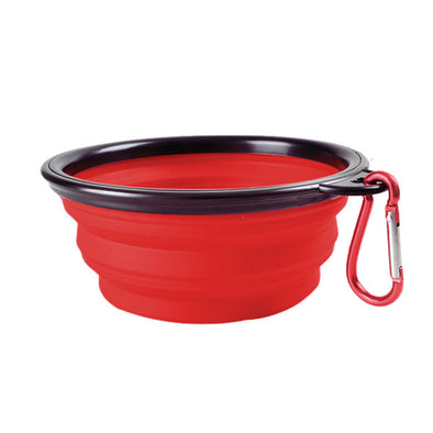 Furzone Red  Portable Large 1000ml Collapsible Dog/Cat Water & Food Bowl