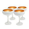 Art Craft Luna set of 4 White and gold Champagne Glass 270ml Capacity