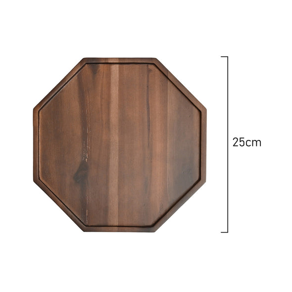 Measurements of St Clare 25cm Acacia Octagonal Serving Tray