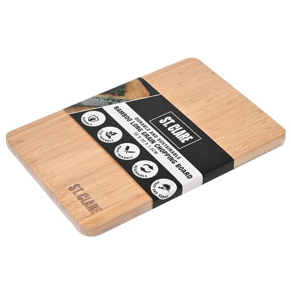 St Clare Rectangular Chopping Board <br>Bamboo Long Grain <br>Dimensions - 30 x 20 x 1.5cm