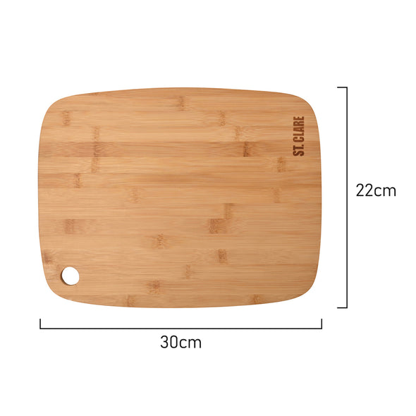 Measurements of St Clare Rectangular Large Chopping Board from 3 Piece Set made from Natural Bamboo Long Grain