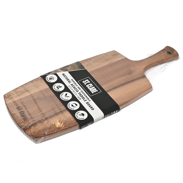 St Clare Rectangular Paddle Board <br>Acacia Wood <br>Dimensions - 51.5 x 20.5 x 1.6cm