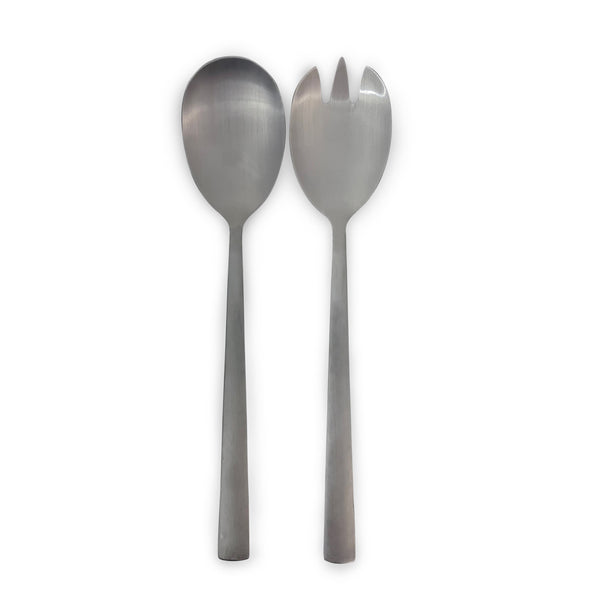 St Clare Nordic Quality Stainless Steel Black Satin matte finish Salad spoon and fork set