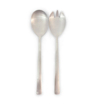 St Clare Nordic Quality Stainless Steel Silver Satin matte finish Salad spoon and fork set