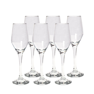 Classica Art Craft Viva Set of 6 Champagne Flute Glass 230ml Capacity