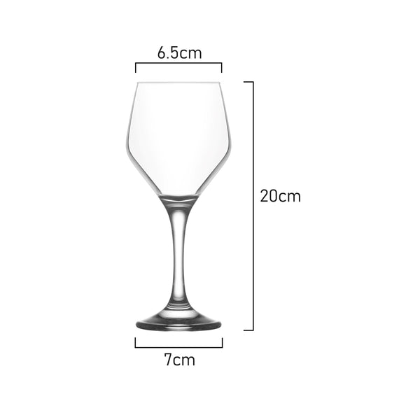 Measurements of Classica Art Craft Viva Wine Glass 330ml capacity