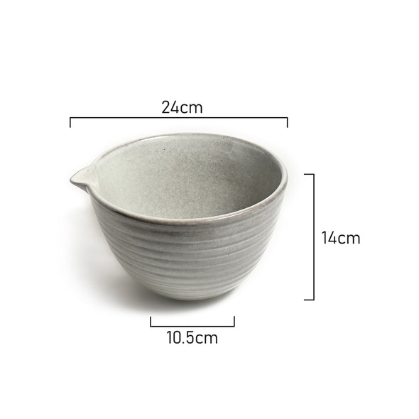 Measurements of Classica Lunde Reactive Grey Ceramic Mixing Bowl