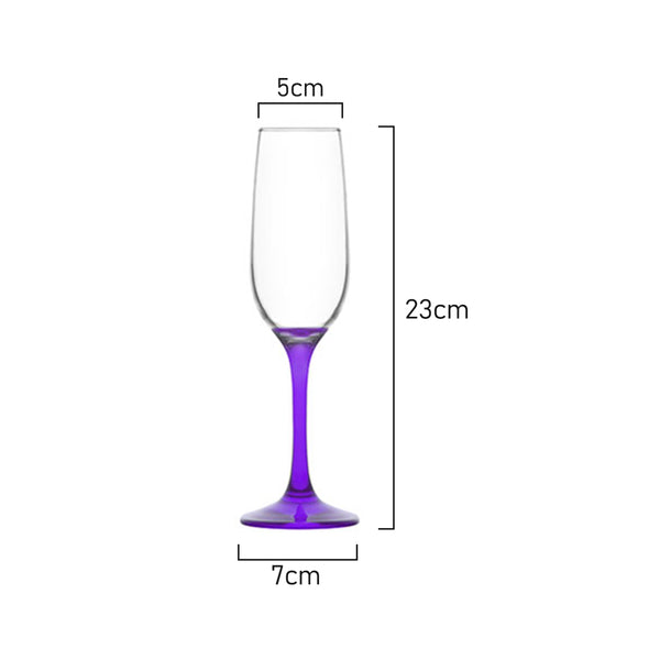 Measurements of Art Craft Ava Coloured Champagne Flute 215ml capacity