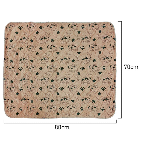 Measurements of Furzone Medium Light brown Reusable Dog/Puppy Training Pee Pads with black pattern