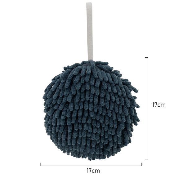 Measurements of denim blue POM POM Multi Purpose Cleaning Cloth/hand towel made from microfiber Chenille