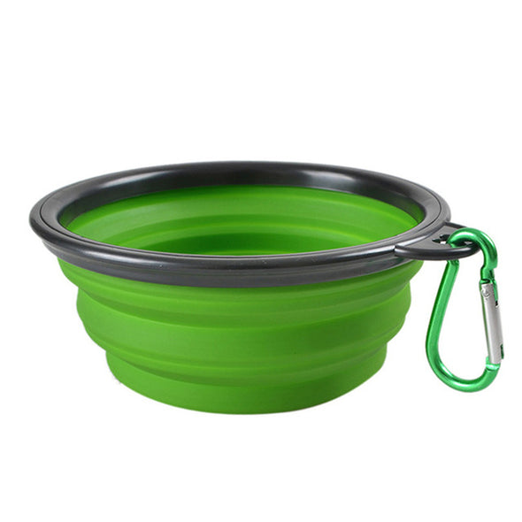 Furzone Green Portable Large 1000ml Collapsible Dog/Cat Water & Food Bowl