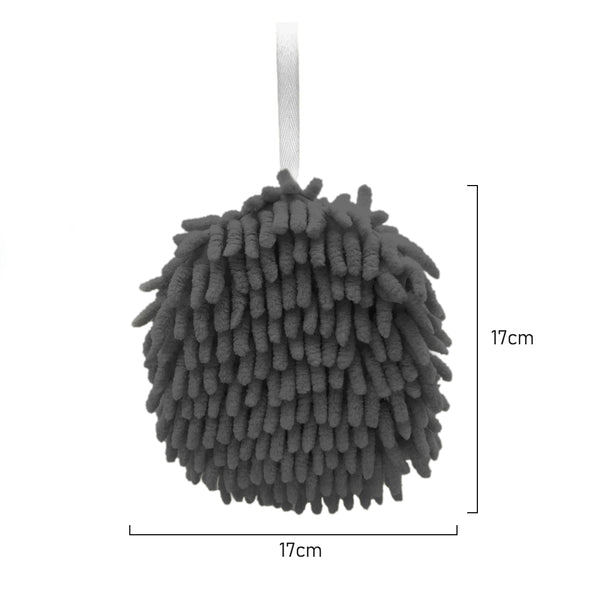 Measurement of Charcoal POM POM Multi Purpose Cleaning Cloth/hand towel made from microfiber Chenille