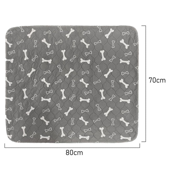 Measurements of Furzone Grey Medium Reusable Dog/Puppy Training Pee Pads with white bone patterns