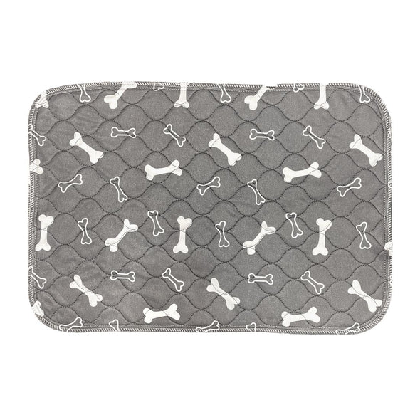 Furzone Grey small Reusable Dog/Puppy Training Pee Pads with white bone patterns