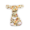 Furzone Medium Yellow Reusable Washable Female Dog Diaper with cute forrest animals pattern for 40 to 50cm waistline