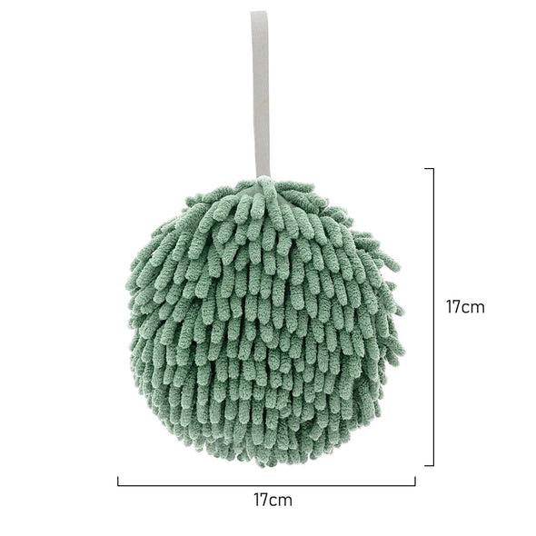 POM POM Hanging Hand Towel  <br>Super Soft Chenille <br>Mint