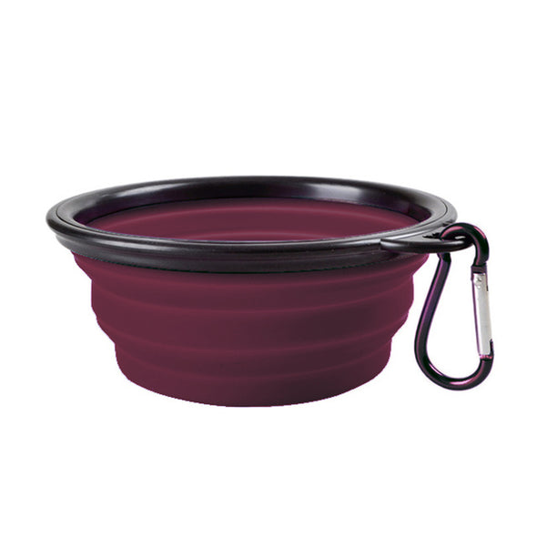 Furzone Purple Portable Small 350ml Collapsible Dog/Cat Water & Food Bowl