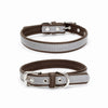 Furzone Extra Large Brown Reflective Vegan Leather Pet Collar