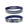 Furzone Extra Small Navy Reflective Vegan Leather Pet Collar