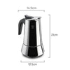 Measurement Pezzetti Stainless Steel Stove Top coffee maker 10 cup