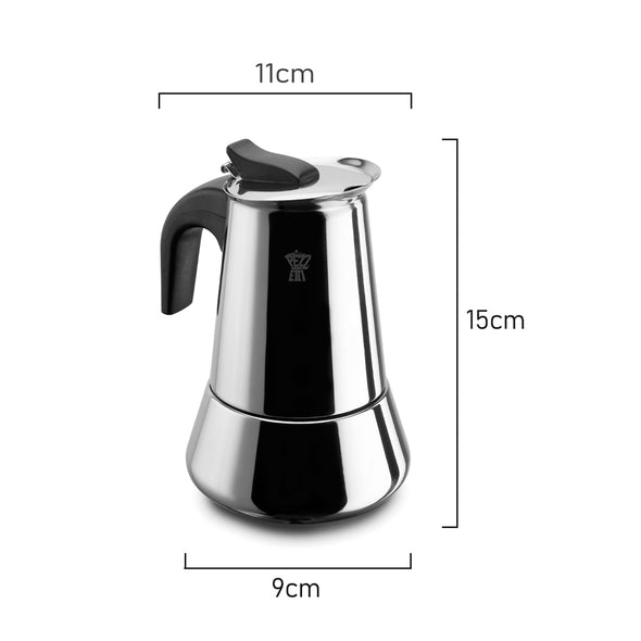 Measurement of Pezzetti Stainless Steel Stove Top coffee maker 2 cup