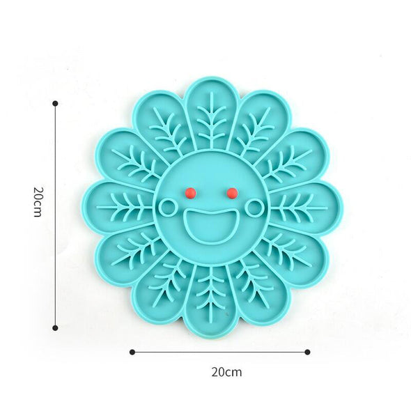Measurements of Furzone Silicone 2 In 1 Aqua flower Slow Feeder & Lick Bowl