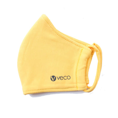 ADULT Washable Face Masks <br>3 layer Antimicrobial cloth fabric <br>Yellow